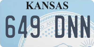 KS license plate 649DNN