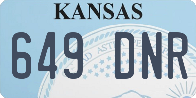 KS license plate 649DNR