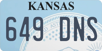 KS license plate 649DNS