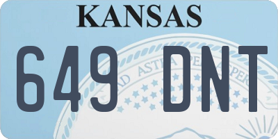 KS license plate 649DNT