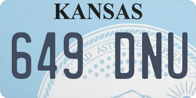 KS license plate 649DNU