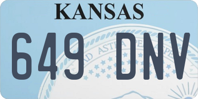KS license plate 649DNV