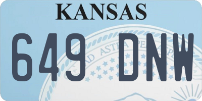 KS license plate 649DNW