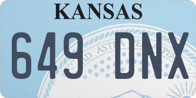 KS license plate 649DNX