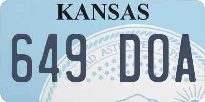 KS license plate 649DOA