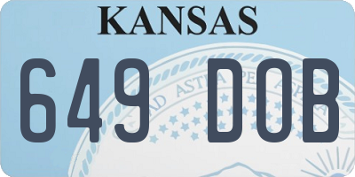 KS license plate 649DOB