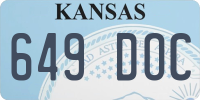 KS license plate 649DOC