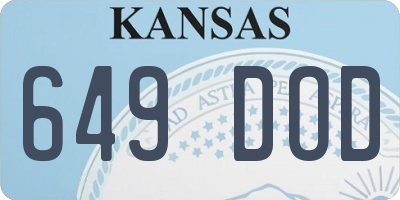 KS license plate 649DOD