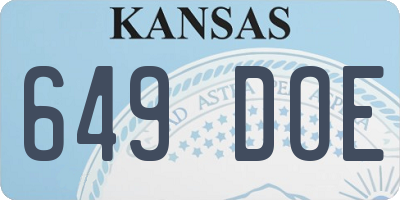 KS license plate 649DOE