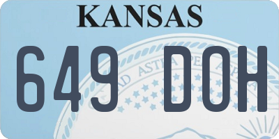 KS license plate 649DOH