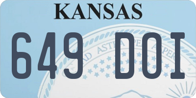 KS license plate 649DOI