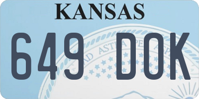 KS license plate 649DOK