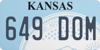 KS license plate 649DOM