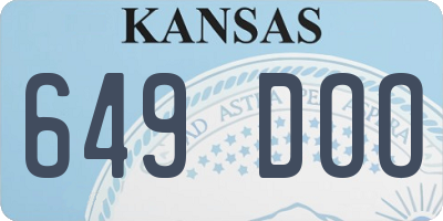 KS license plate 649DOO