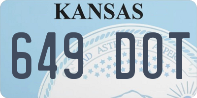 KS license plate 649DOT