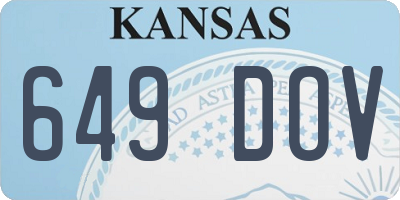 KS license plate 649DOV