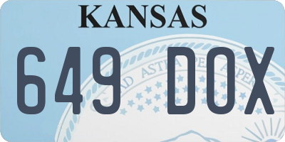 KS license plate 649DOX