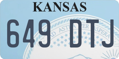 KS license plate 649DTJ