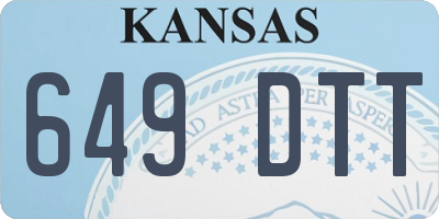 KS license plate 649DTT