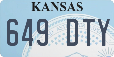 KS license plate 649DTY