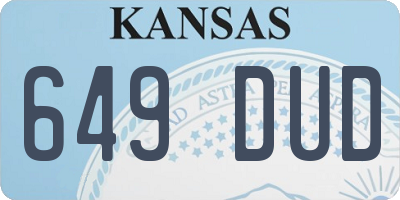 KS license plate 649DUD