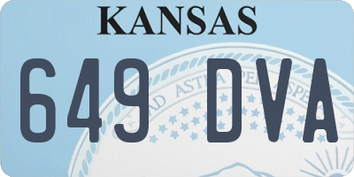 KS license plate 649DVA