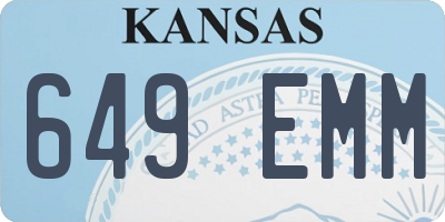 KS license plate 649EMM