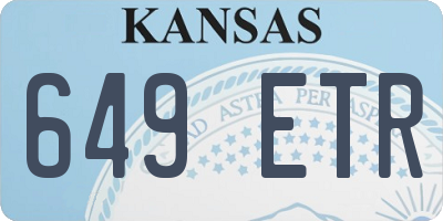 KS license plate 649ETR
