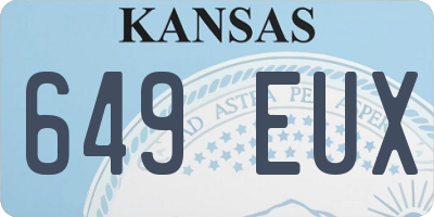 KS license plate 649EUX