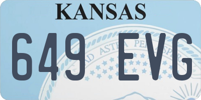 KS license plate 649EVG