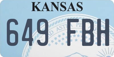 KS license plate 649FBH