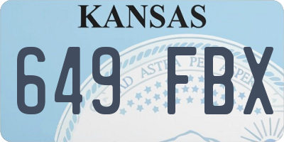 KS license plate 649FBX