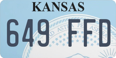 KS license plate 649FFD
