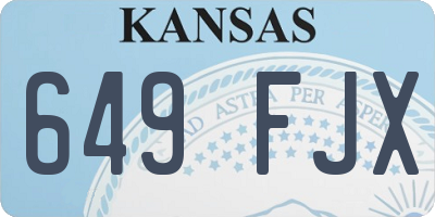 KS license plate 649FJX