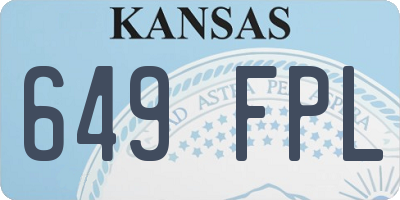 KS license plate 649FPL