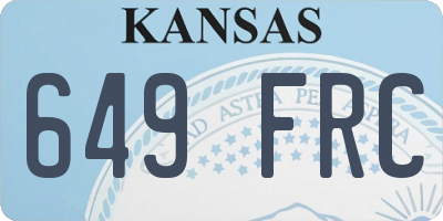 KS license plate 649FRC