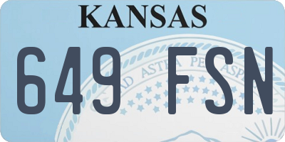 KS license plate 649FSN