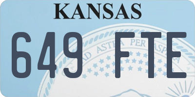 KS license plate 649FTE