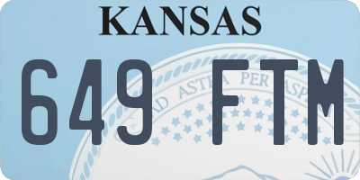 KS license plate 649FTM
