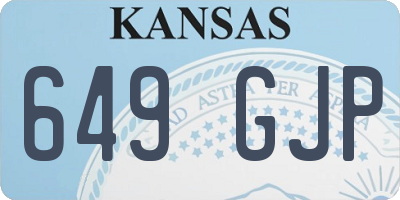 KS license plate 649GJP