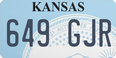 KS license plate 649GJR