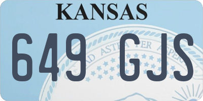 KS license plate 649GJS