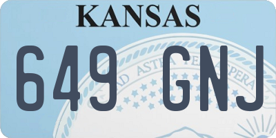 KS license plate 649GNJ