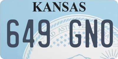 KS license plate 649GNO