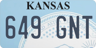 KS license plate 649GNT