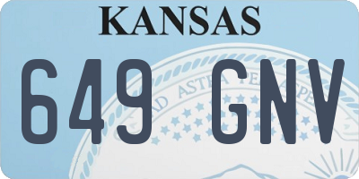 KS license plate 649GNV