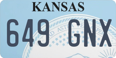 KS license plate 649GNX