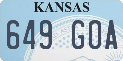 KS license plate 649GOA