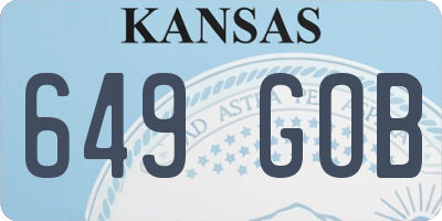 KS license plate 649GOB