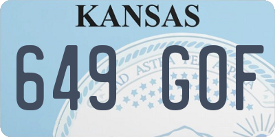 KS license plate 649GOF